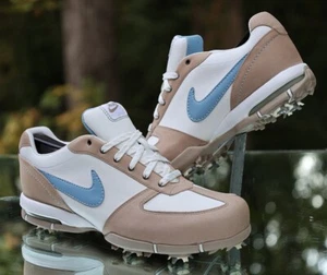 Nike Air SP-5 III Golf Shoes Women’s Size 9 White Tan Blue 314914-142 - Picture 1 of 16