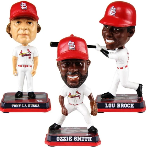 Lou Brock, Ozzie Smith, LaRussa St. Louis Cardinals Mini Bobblehead Set MLB Cover