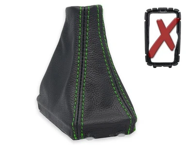 PARA VOLVO V90 II automatico FUNDA PALANCA DE CAMBIO CUERO NEGRO COSTURA VERDE - Imagen 1 de 4