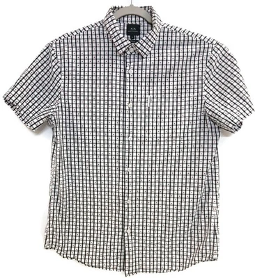 Armani Exchange Shirt Mens Medium Black White Gingham Red Star Short Sleeve - Image 1 of 4