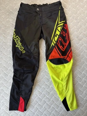 Troy Lee Designs Pants Mens 34 Black Yellow Red Motocross MTB BMX Racing Enduro - Image 1 of 4
