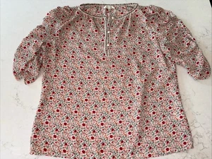 Camicetta donna M Max Studio floreale corta manica a sbuffo con volant top contadino boho - Foto 1 di 5