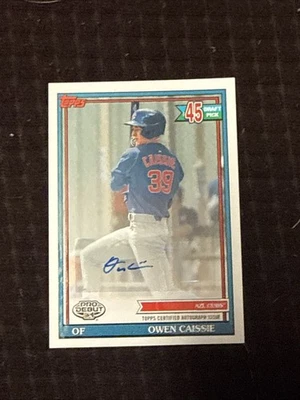 2021 Topps Pro Debut Owen Caissie Auto #PD-181 - CHI Cubs Rookie - Image 1 of 4