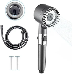 Soffione Doccia Con Filtro a 15 Fasi, Soffione Anticalcare Con Tubo Da 1,5M, - Foto 1 di 11