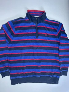 Crew Clothing Pullover 1/4 Zip Herren Gr. XXL blau rot Pulli gestreift Sweatshirt - Bild 1 von 11