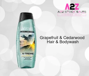 AVON SENSES X-TREME 2 IN 1 500ml HAIR AND BODY WASH - GRAPEFRUIT & CEDARWOOD  - Picture 1 of 3