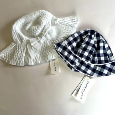 Janie & Jack Infantil Niñas 3-6 Meses Sombrero para el Sol Paquete Verano Playa Arco NUEVO Foto 1 de 4