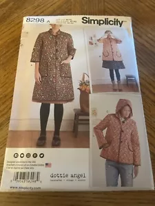 Simplicity Pattern 8298 Miss DOTTIE ANGEL Quilted Coat & Hooded Jacket XS-XL - Picture 1 of 3