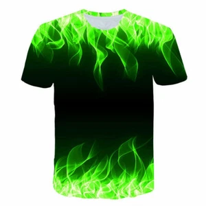 Camiseta para hombre Verano 3D Fire Flame Gráfico Estampado Completo Mangas Cortas Camiseta Prenda para el torso S-7XL - Imagen 1 de 18