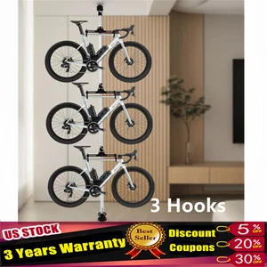 3 Bike Storage Rack Stand, Free Standing Vertical Bike Rack Holds Up to 30 kg - Picture 1 of 20