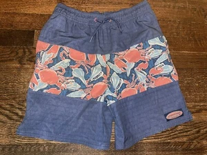 Boys Vineyard Vines Blue Lobster Swim Shorts Bathing Suit Youth Medium 12-14 EUC - Picture 1 of 4