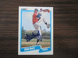 1990 Fleer Update Baseball #U-1 Steve Avery Autograph Card (C3) Atlanta Braves