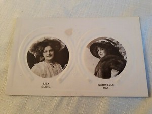 RPPC LILY ELSIE & GABRIELLE RAY - embossed card posted 1909 Manchester