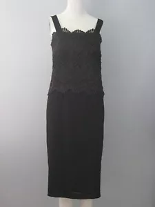 Vestido MARK EDWARDS Talla 10 (EE. UU., CAN) 12 (Reino Unido) 40 (Fr) Negro con Acentos de Encaje - Imagen 1 de 4
