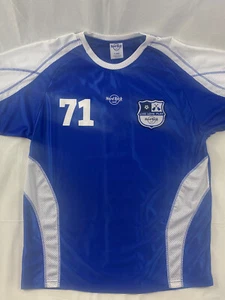 Camiseta de fútbol para hombre Hard Rock Café #71 talla XL azul blanco usada en excelente estado Live Love Play - Imagen 1 de 8