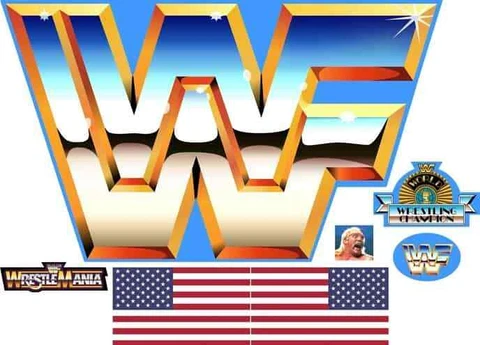 WWF Hasbro Wrestling Ring Decals Reproduction Custom WWE Flag Glossy Stickers Cover