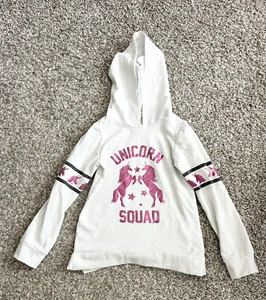 🦄 Btween Girl's Unicorn Squad White Long Sleeve Hoodie Size 7 K189 - Picture 1 of 14
