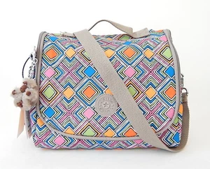 NWT Kipling Kichirou Lunch Bag With Furry Monkey Whimsy Multi Splatter - Picture 1 of 12