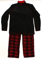 Weatherproof Black & Red  1/4 Zip Fleece Top & Plaid Pant Sleepwear Set Men's