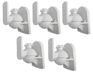 5 Pack Lot - Universal Satellite Speaker White Wall Mount Brackets fits JVC Bose - Picture 1 of 8