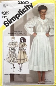 Simplicity 5360 Women’s Blouse Full Skirt Vintage Pattern Size 10 Uncut - Picture 1 of 2