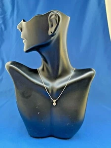 BEZEL SET DIAMOND PENDANT WITH NECKLACE IN 14K 2 TONE GOLD - Picture 1 of 6