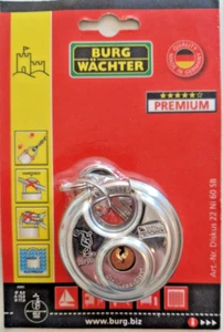 Vorhängeschloss Diskus 22 Ni 60 Burg-Wächter Edelstahl Vorhangschloss - Bild 1 von 1