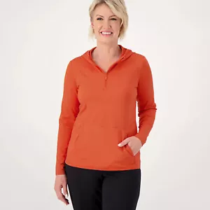 Chaqueta zuda media cremallera con bolsillo delantero y capucha talla grande naranja chile a567086 - Imagen 1 de 1