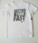 Nike Little Boys Better Than Fast Short Sleeve T Shirt White Sz 4 - NWT