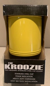KROOZIE Cups Bicycle Beverage Holder Gloss Yellow.  Stainless Steel Cup Holder. - Picture 1 of 4