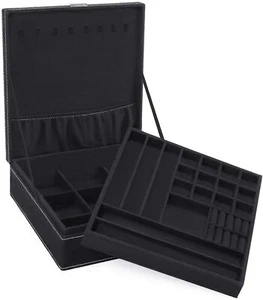 Organizador de caja de joyería estuche de almacenamiento para adolescentes niñas mujeres soporte para broche de terciopelo - Imagen 1 de 25