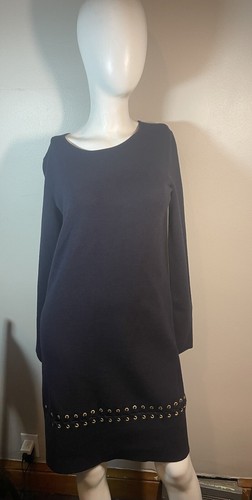 Abito Tory Burch donna S blu navy Harley maglione lana tunica cambio lacci passante