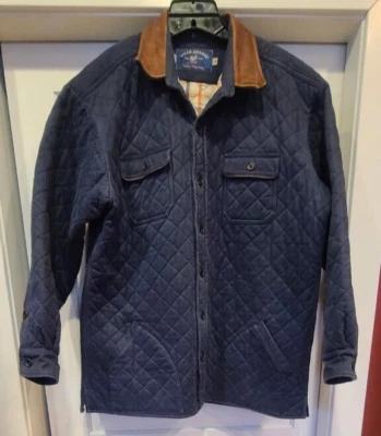 Bills Khakis Mens Scully Jacket Blue Quilted Leather Collar Plaid Lined Sz XL - Image 1 of 4