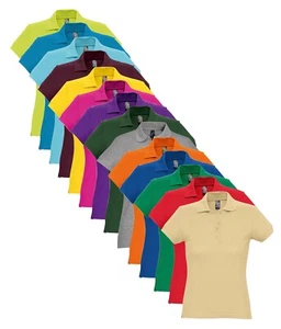 SOLs Damen Frauen Slim Fit Baumwolle Piqué Polo Freizeit Sport Shirt S-XXL - Bild 1 von 16