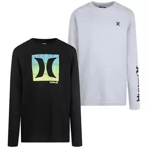 Boys Hurley 2 Pack Youth Thermal Long Sleeve Shirts Black/Gray MSRP $52 7/8 - Picture 1 of 10
