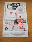 20/09/1952 Fulham v Plymouth Argyle  (Folded, Heavy Rusty Staples, Score Noted,