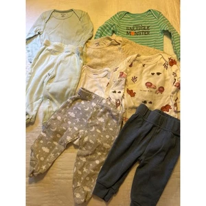 Gerber Carter Baby Clothes Lot long sleeve Bodysuits Pants 0-3 Month Boys - Picture 1 of 4