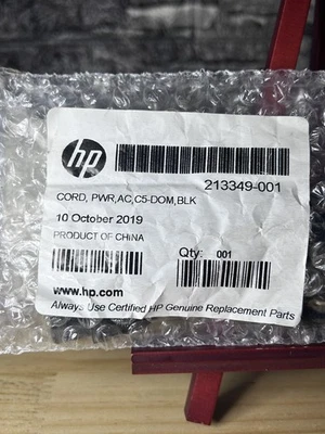New Genuine HP 6Ft  AC Power Cord 213349-00 For 755530-001,920688-001,490371-001 - Image 1 of 4