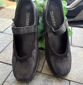 Kumfs Ziera Mary Jane Shoes Black Leather Women’s Size 41 10 XW Flat Loafers - Picture 1 of 21