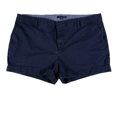 Tommy Hilfiger Women’s Size 14 Navy Blue Chino Shorts Flat Front Casual Cotton - Image 1 of 4