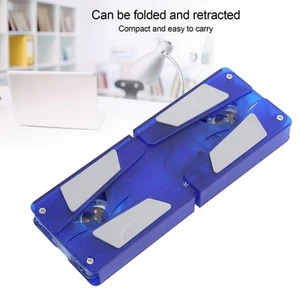 Laptop Cooling Pad Kühler Faltbarer USB-Doppellüfter Transparentes LED-Blau NTS - Bild 1 von 18