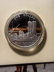 2004 1 $ World Trade Center Twin Freedom Towers PP Münze Silber 100 Mil plattiert  - Bild 1 von 9
