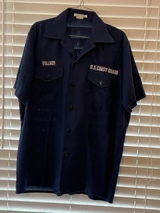 U.S Coast Guard Herren Hemd Bluse Größe L Kurzarm dunkelblau - Bild 1 von 3
