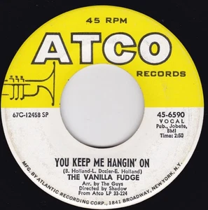 Soul / Psyche--Vanilla Fudge-You Keep Me Hangin' On / Come By Day, Come By Night - Picture 1 of 3