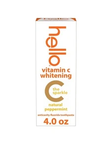 Hello Vitamin C Whitening Toothpaste with Fluoride, Natural Peppermint, 4.0 oz - Picture 1 of 4