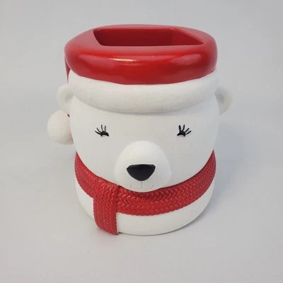 Bath & Body Works Navidad Vacaciones Santa Oso Polar Suave Espumoso Jabón Soporte Foto 1 de 4