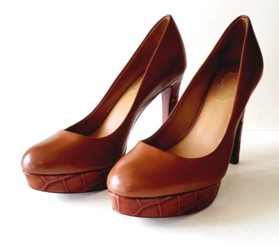 ELIE TAHARI кожи платформе туфли каблуки крест узор размер 38,5 новый без коробки! - Изображение 1 из 4