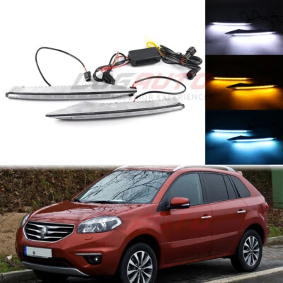 Светодиодные дневные ходовые огни дневные ходовые огни для Renault Koleos Facelift Mdoel 11-14 полоска противотуманных фар с поворотником - Изображение 1 из 4