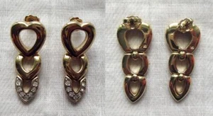 GOLDENE OHRSTECKER - HERZEN - MOBIL - KRISTALL - PIERRE LANG - WIE NEU - Bild 1 von 1