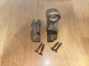 Vintage Brass Handle Window Lock Set Ready to Install - Picture 1 of 8